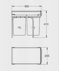 GROHE Inbouw Prullenbak - 2 Afvalbakken (2x15L) - 40855000 -Thuis Opslag Winkel 1000x1200 4