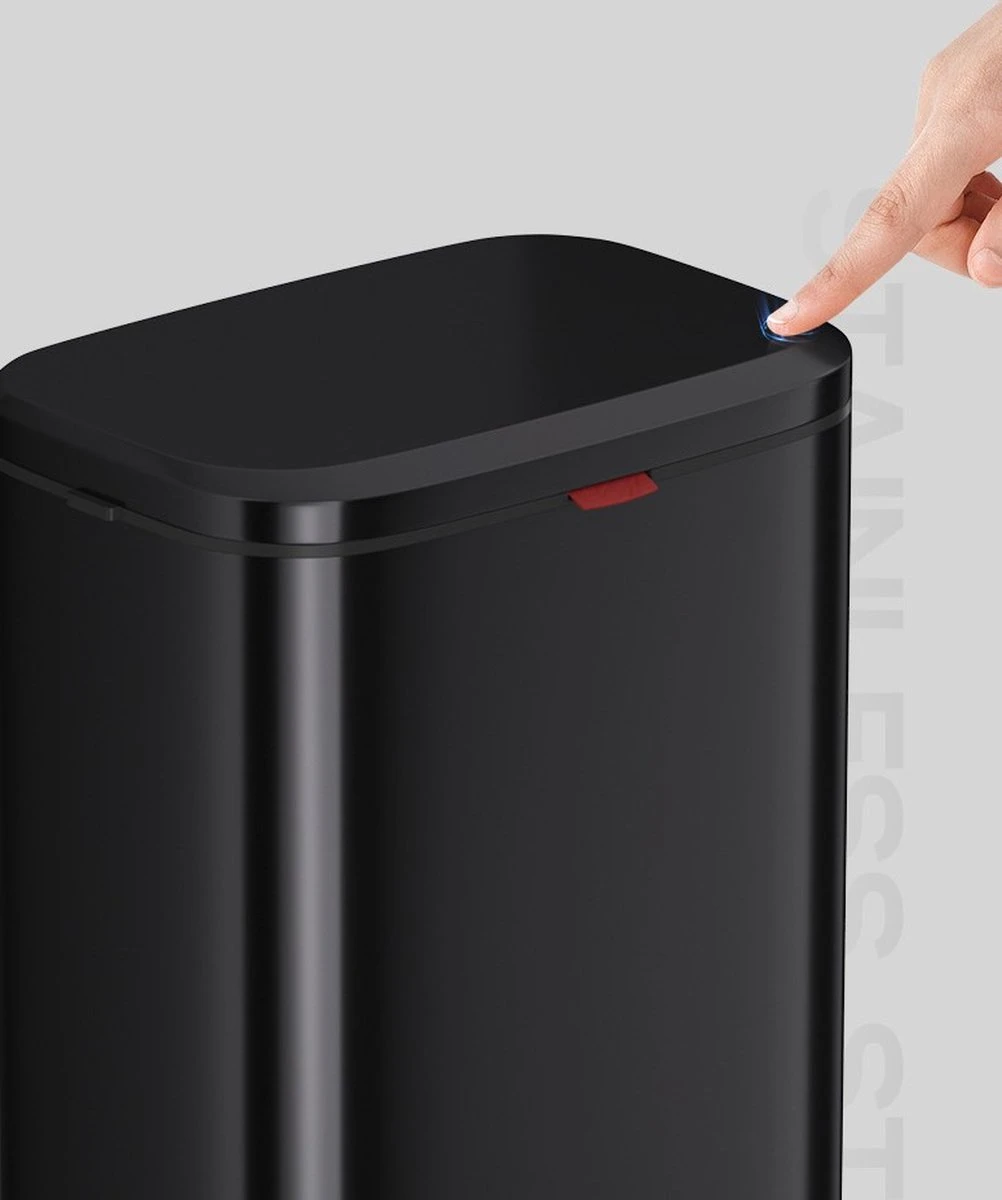 Prullenbak RVS™ - Ophangbaar - Badkamer - WC - Keuken - Kantoor - 8L - Zwart 3 Prullenbak RVS™ - Ophangbaar - Badkamer - WC - Keuken - Kantoor - 8L - Zwart - Afbeelding 3