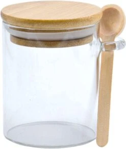 Jarif - Glazen Kruidenpotjes - Met Bamboe Deksel - Met Bamboe Lepeltje - 250 Ml - Set Van 6 Stuks -Thuis Opslag Winkel 1017x1200