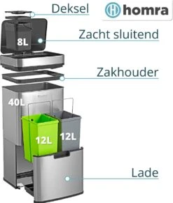Nexo Prullenbak Afvalscheiding 3 Vakken - 72 Liter (2x12+48L) Met Infrarood Sensor Homra- Design Trio Afvalemmer RVS - Afvalscheidingsprullenbak - Keuken Afvalemmer - Recycle Afvalbak Zilver - Hygiënisch - Kantoor Vuilbak - Elektrisch - Vuilnisbakken 15 Nexo Prullenbak Afvalscheiding 3 Vakken - 72 Liter (2x12+48L) Met Infrarood Sensor Homra- Design Trio Afvalemmer RVS - Afvalscheidingsprullenbak - Keuken Afvalemmer - Recycle Afvalbak Zilver - Hygiënisch - Kantoor Vuilbak - Elektrisch - Vuilnisbakken -Thuis Opslag Winkel 1019x1200 5