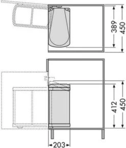 Hailo Duo-Automatic Inbouw Prullenbak - 16 L - Wit -Thuis Opslag Winkel 1022x1200 3
