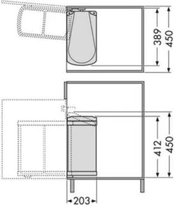 Hailo Inbouw Prullenbak - 2x8 L - RVS - Zwart -Thuis Opslag Winkel 1023x1200 1