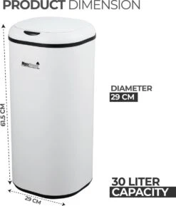 MaxxHome Prullenbak Met Sensor - 30L - Soft Close Deksel - RVS - Design Afvalemmer - Hygiënisch - Vingerafdruk Bestendig - Vuilnisbak Met Elektrische Deksel - Sensor Prullenbak - 30 Liter Vuilbak - 29 X 29 X 61,5 15 MaxxHome Prullenbak Met Sensor - 30L - Soft Close Deksel - RVS - Design Afvalemmer - Hygiënisch - Vingerafdruk Bestendig - Vuilnisbak Met Elektrische Deksel - Sensor Prullenbak - 30 Liter Vuilbak - 29 X 29 X 61,5 -Thuis Opslag Winkel 1026x1200 3