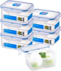 Lock&Lock Vershoudbakjes Set Met Deksel - Diepvriesbakjes - Meal Prep Bakjes - Bewaardozen Voedsel – Set Van 6 Stuks – 600 Ml - Lekvrij - BPA Vrij - Transparant