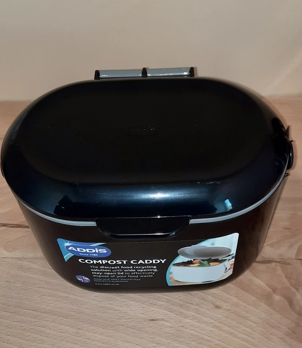 Compost Caddy-GFT Afvalbakje - Losse Binnenemmer - Zwart / Grijs - Met Rol Biologisch Afbreekbare Zakjes 9 Compost Caddy-GFT Afvalbakje - Losse Binnenemmer - Zwart / Grijs - Met Rol Biologisch Afbreekbare Zakjes - Afbeelding 9