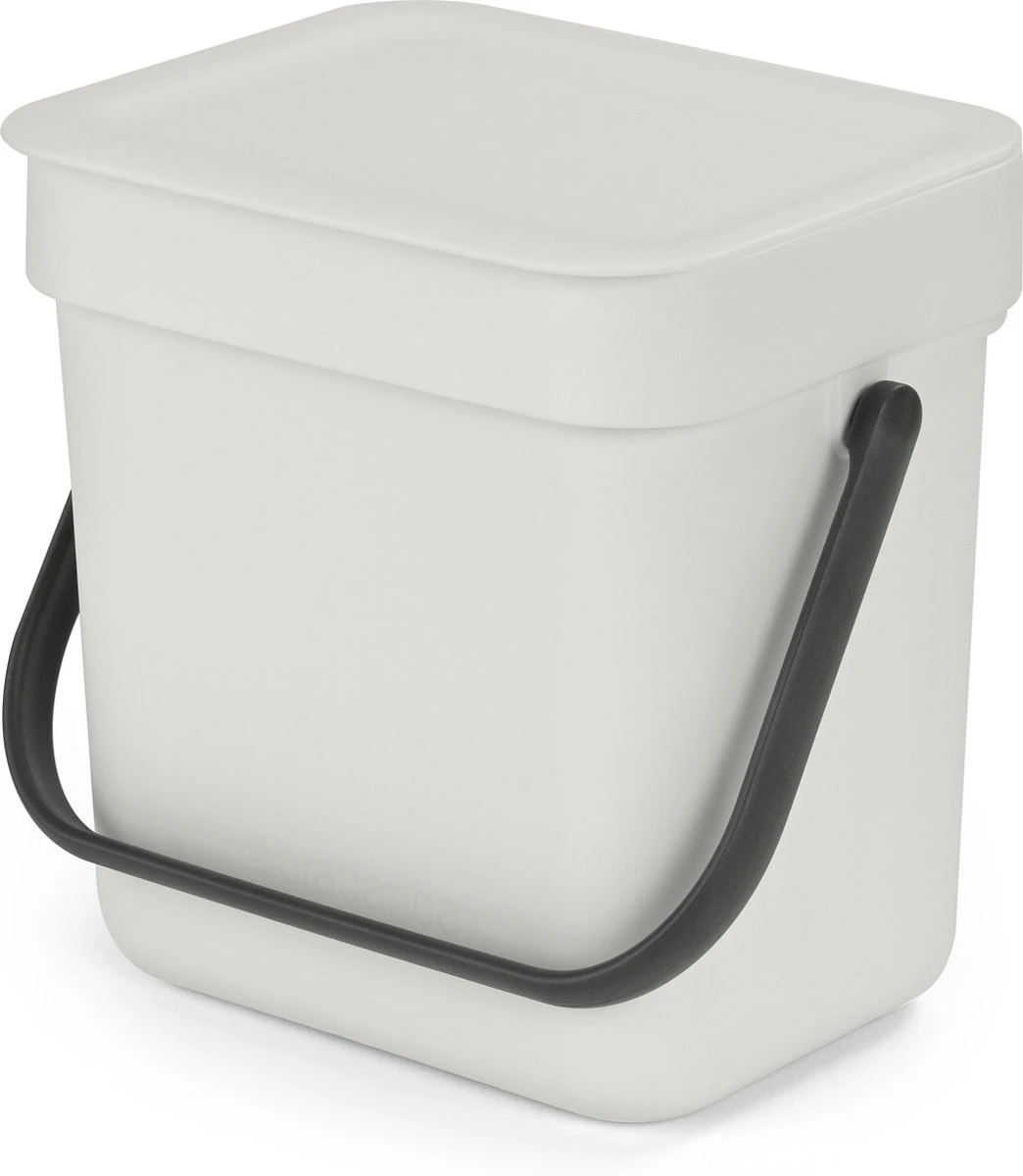 Brabantia Sort & Go Aanrecht Afvalbakje - 3 L - Light Grey 1 Brabantia Sort & Go Aanrecht Afvalbakje - 3 L - Light Grey