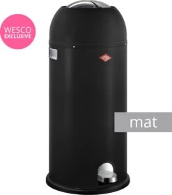 Prullenbak - Wesco Kickmaster Maxi Pedaalemmer - 40 L - Mat Zwart