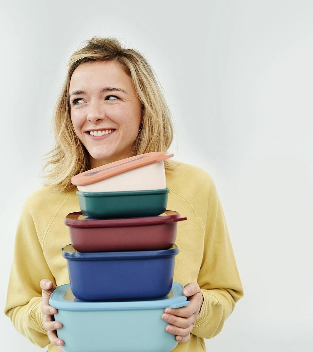 Mepal - Multikom Cirqula Rechthoekig 3-delige Set (500+1000+2000) - Mag In De Vriezer, Magnetron En Vaatwasser – Nordic White – Meal Prep Bakjes - Bewaardozen Met Deksel 4 Mepal - Multikom Cirqula Rechthoekig 3-delige Set (500+1000+2000) - Mag In De Vriezer, Magnetron En Vaatwasser – Nordic White – Meal Prep Bakjes - Bewaardozen Met Deksel - Afbeelding 4