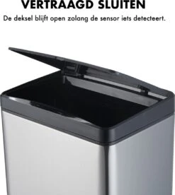 MOA Sensor Prullenbak - 50 Liter - RVS & Duurzaam ABS - Non-slip - Geruisloze Deksel - Vertraagd Sluiten Modus - Stainless - SB02S -Thuis Opslag Winkel 1073x1200 4