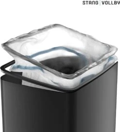 Sensor Prullenbak Zwart 50 Liter - Automatische Softclose Deksel - 50L - Zwarte Afvalemmer Stangvollby KINNA - Scandinavisch Design - Afvalbak - Infrarood Bewegingssensor - Vingerafdrukvrij En Vuilafstotend RVS - Hygiënische Keuken En Kantoor Vuilbak -Thuis Opslag Winkel 1091x1200 3