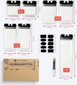 KitchenBrothers Voorraadpotten - 7 Stuks - Luchtdicht - Herschrijfbare Labels - Kunststof 15 KitchenBrothers Voorraadpotten - 7 Stuks - Luchtdicht - Herschrijfbare Labels - Kunststof -Thuis Opslag Winkel 1094x1200 2