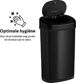 Homra FONIX Sensor Prullenbak Zwart 50 Liter - Automatische Soft Close Deksel - 50L - Zwarte Afvalemmer - Infrarood Sensor - Vuilnisbak Met Elektrische Deksel - Sensorbediening - Vingerafdrukvrij - Vuilafstotend - Zwarte Keuken En Kantoor Vuilbak -Thuis Opslag Winkel 1099x1200 2