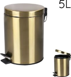 Differnz Pedaalemmer Mat Goud – Prullenbak Badkamer – Afvalbakje – 5 Liter 15 Differnz Pedaalemmer Mat Goud – Prullenbak Badkamer – Afvalbakje – 5 Liter -Thuis Opslag Winkel 1104x1200