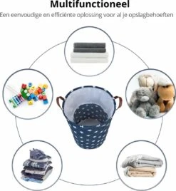MAESON Wasmand Met Deksel - Opvouwbaar - Waterdicht - 72 L - Opbergmand Kinderkamer - Blauw -Thuis Opslag Winkel 1105x1200