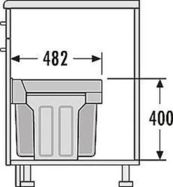Hailo Tandem De Luxe - Inbouw Prullenbak - 31 Liter Inhoud - 25 X 40 X 49 Cm - Met 2 Compartimenten - Grijs -Thuis Opslag Winkel 1105x1200 3