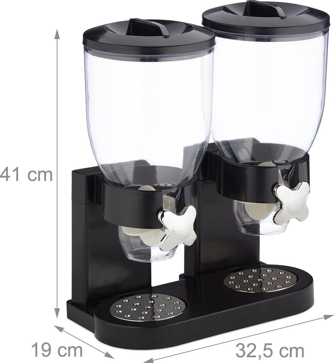 Relaxdays Conflakes Dispenser - Dubbel - Muesli Dispenser - 2x 4 L - Snoepautomaat - Zwart 6 Relaxdays Conflakes Dispenser - Dubbel - Muesli Dispenser - 2x 4 L - Snoepautomaat - Zwart - Afbeelding 6