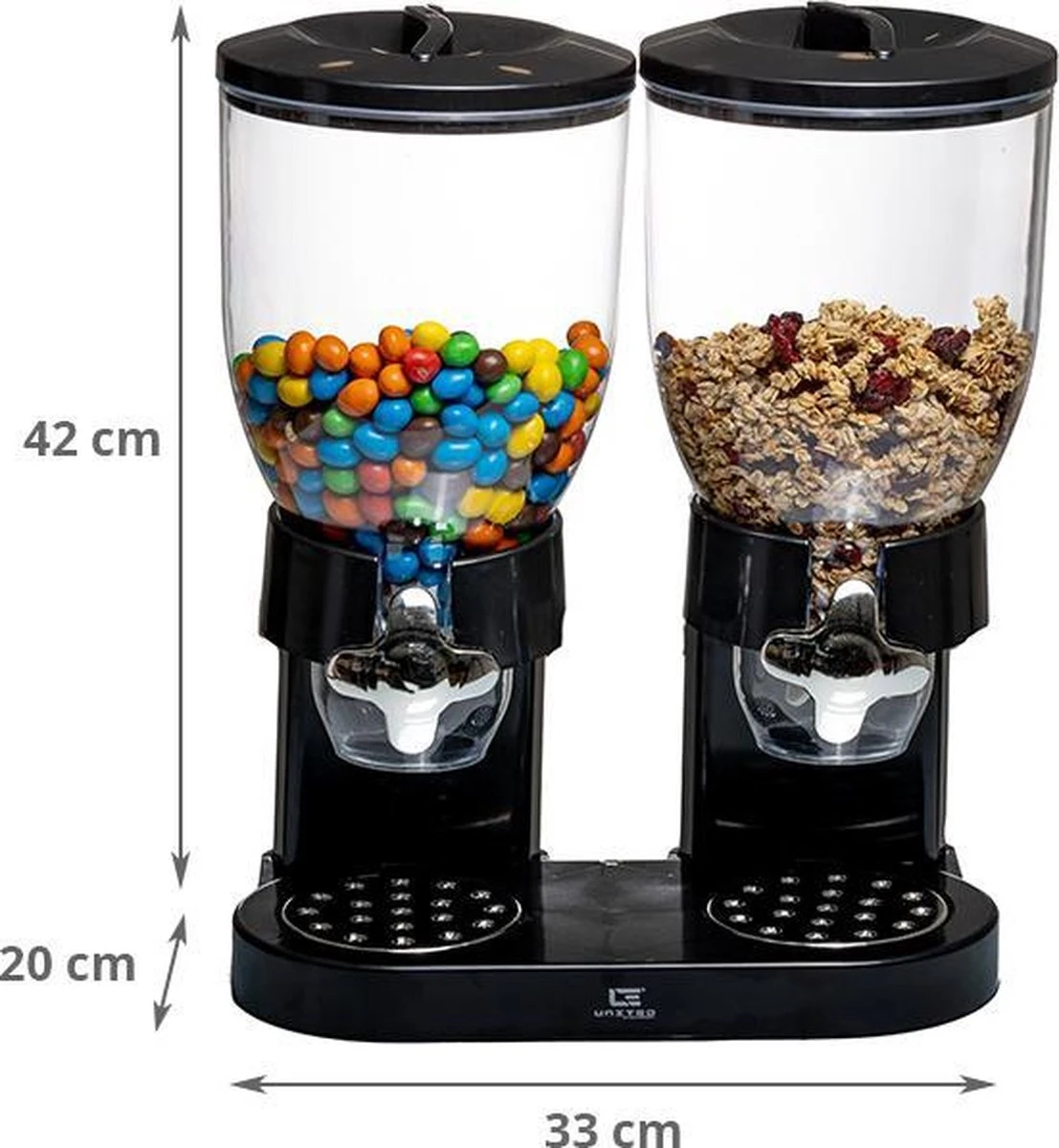 United Entertainment - Cornflakes Dispenser - 2 Dispensers - 42 X 33 X 20 Cm - Zwart 2 United Entertainment - Cornflakes Dispenser - 2 Dispensers - 42 X 33 X 20 Cm - Zwart - Afbeelding 2