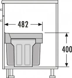 Hailo Tandem - Inbouw Prullenbak - 30 Liter Inhoud - Met 2 Compartimenten - NIEUW ZWART -Thuis Opslag Winkel 1110x1200 2