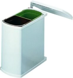 Hailo Duo-Automatic Inbouw Prullenbak - 16 L - Wit