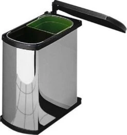 Hailo Inbouw Prullenbak - 2x8 L - RVS - Zwart -Thuis Opslag Winkel 1128x1200 4