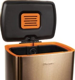 Homra Koniq Prullenbak Met Pedaal - 50 Liter - RVS - Pedaalemmer - Automatisch Lucht Filter - Odor Control - 50L Capaciteit - Soft Close Deksel - Afvalemmer - Design - Hygiënisch - Koper -Thuis Opslag Winkel 1129x1200 1