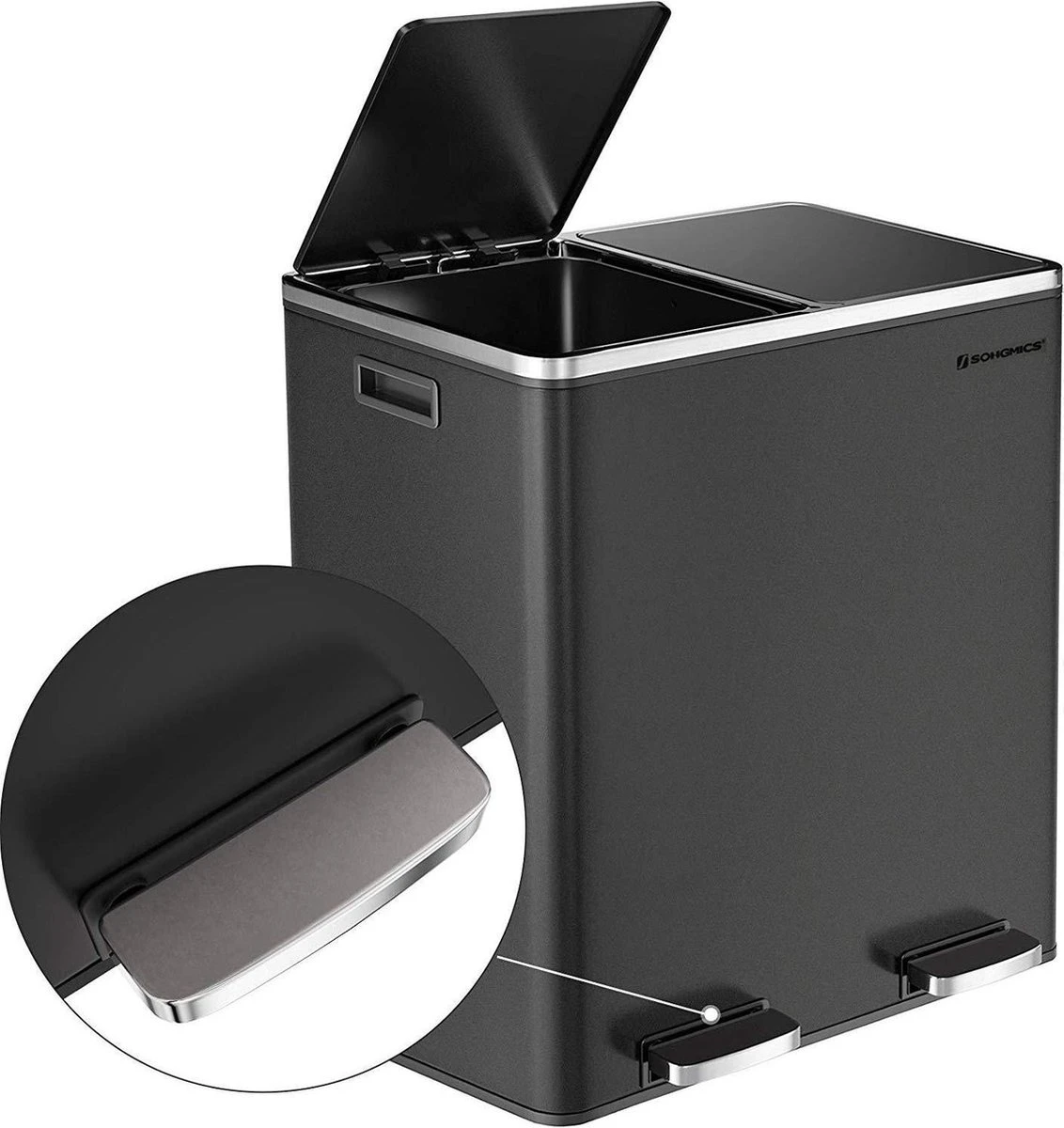 Nancy's Prullenbak Afvalscheiding 2 X 30 L - Prullenbakken Met Zwart 58,6 X 32 X 65 CM 3 Nancy's Prullenbak Afvalscheiding 2 X 30 L - Prullenbakken Met Zwart 58,6 X 32 X 65 CM - Afbeelding 3