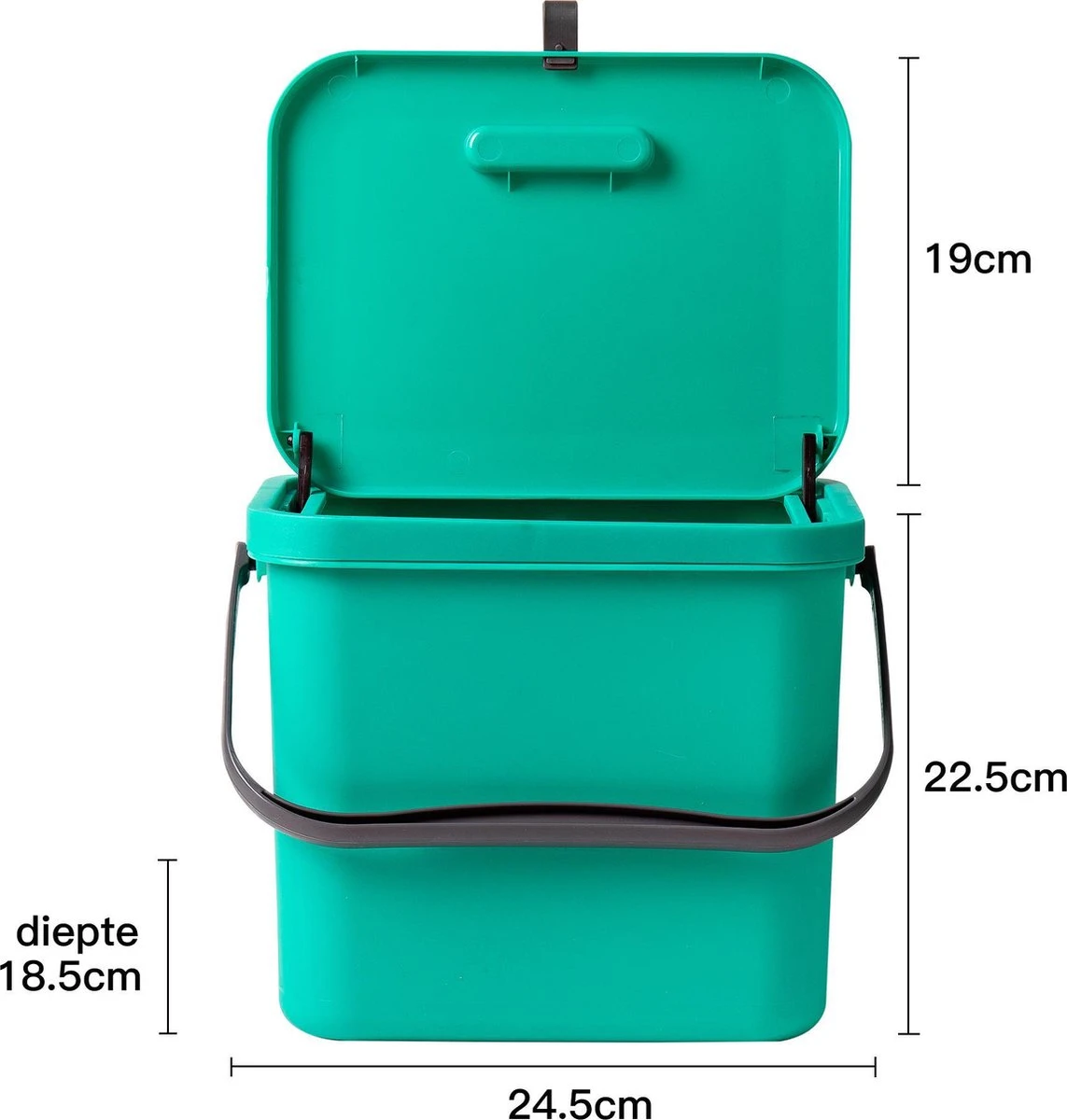 Homra Wall-up Prullenbak | Inbouwprullenbak Ophangbaar Met Plakstrip | GFT Vuilbak | Werkblak Afvalbak | Draagbare Vuilnisemmer | 8L Inhoud | Groen 3 Homra Wall-up Prullenbak | Inbouwprullenbak Ophangbaar Met Plakstrip | GFT Vuilbak | Werkblak Afvalbak | Draagbare Vuilnisemmer | 8L Inhoud | Groen - Afbeelding 3