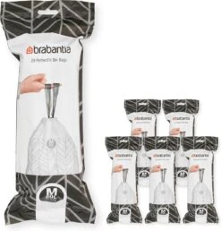 Brabantia PerfectFit Vuilniszakken - 60 L - Code M - 6 Rollen X 20 Stuks