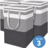 Draagbare Wasmand Met Versterkte Handgrepen - Set Van 3 X 75L Inhoud - Opvouwbaar - Waszakken Voor Wasgoed - Wassorteerder - Organizer Kleding - Wasbox