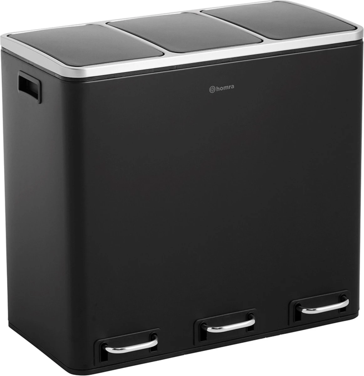 Homra SPARQ Afvalscheiding Prullenbak 3 Vakken - 3 X 18 L Inhoud - 54 Liter - Zwart - RVS - Trio Pedaalemmer - 3-vaks Recycle Afvalemmer - Hygiënisch Afval Scheiden - Zwarte Keuken Vuilbak - Kantoor Prullenbak - Pedaal - Afvalscheidingsprullenbak 1 Homra SPARQ Afvalscheiding Prullenbak 3 Vakken - 3 X 18 L Inhoud - 54 Liter - Zwart - RVS - Trio Pedaalemmer - 3-vaks Recycle Afvalemmer - Hygiënisch Afval Scheiden - Zwarte Keuken Vuilbak - Kantoor Prullenbak - Pedaal - Afvalscheidingsprullenbak