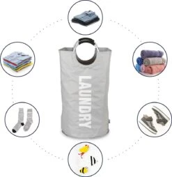 Wonair Wasmand – Wasbox - Wastas - Laundry Wasmand - Opvouwbaar – 81L – Lichtgrijs 12 Wonair Wasmand – Wasbox - Wastas - Laundry Wasmand - Opvouwbaar – 81L – Lichtgrijs -Thuis Opslag Winkel 1169x1200