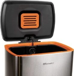 Pedaalemmer RVS 50 Liter - Prullenbak Met Pedaal Homra KONIQ - 50L Zilver - Automatische Lucht Filter - Odor Control Filter - Softclose Deksel - Design Afvalemmer - Duurzaam Vingerafdrukvrij En Vuilafstotend RVS - Keuken En Kantoor Vuilbak -Thuis Opslag Winkel 1171x1200 1