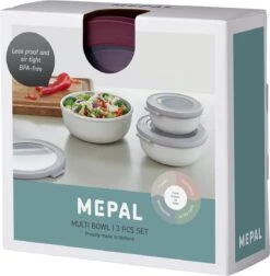 Mepal - Multikom Cirqula 3-delige Set (350 + 750 + 1250 Ml) - Mag In De Vriezer, Magnetron En Vaatwasser – Nordic Berry – Meal Prep Bakjes - Bewaardozen Met Deksel -Thuis Opslag Winkel 1176x1200 2