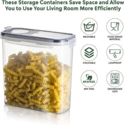 TNM Luxe Luchtdichte Voorraadbussen Set Zwart (4x2,5L), Voorraadpotten, Voedselcontainer Met Deksel, Vershouddoos 10 TNM Luxe Luchtdichte Voorraadbussen Set Zwart (4x2,5L), Voorraadpotten, Voedselcontainer Met Deksel, Vershouddoos -Thuis Opslag Winkel 1187x1200 2