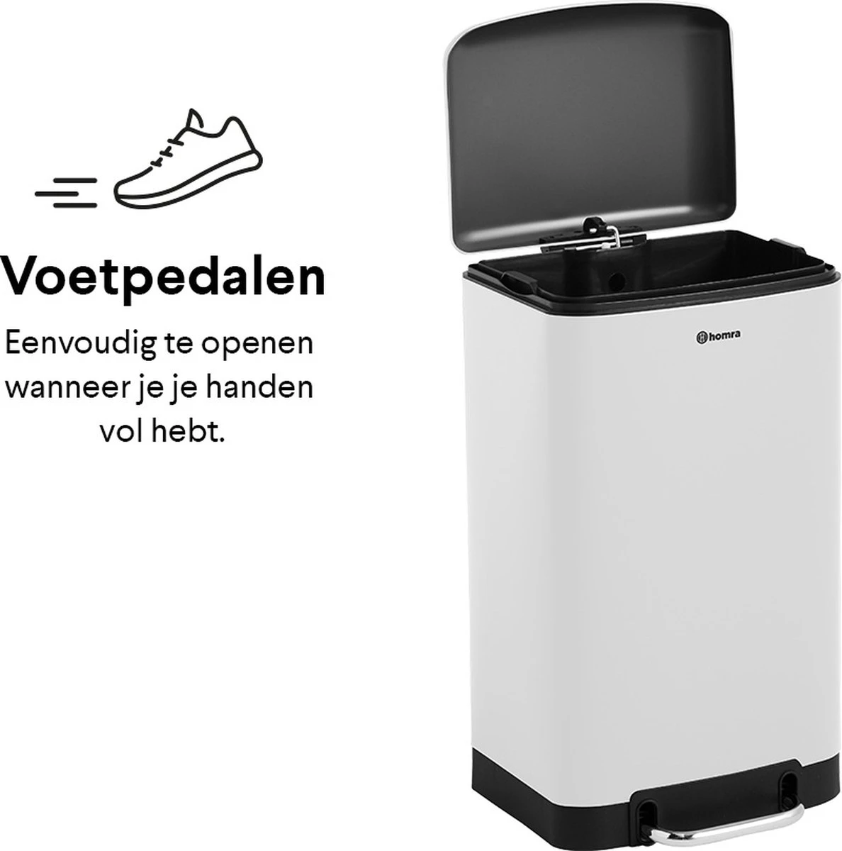 Homra FEXBY Pedaalemmer Prullenbak - 30L - Hoogwaardig RVS - Wit - Met Luxe Soft Close Deksel - 30 Liter Afvalbak - Keuken Vuilbak - Kantoor Vuilnisbak - Vuilnisemmer - Pedaal Prullenbak – Hygiënisch 11 Homra FEXBY Pedaalemmer Prullenbak - 30L - Hoogwaardig RVS - Wit - Met Luxe Soft Close Deksel - 30 Liter Afvalbak - Keuken Vuilbak - Kantoor Vuilnisbak - Vuilnisemmer - Pedaal Prullenbak – Hygiënisch - Afbeelding 11