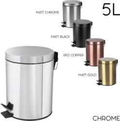 Differnz Pedaalemmer Mat Goud – Prullenbak Badkamer – Afvalbakje – 5 Liter 13 Differnz Pedaalemmer Mat Goud – Prullenbak Badkamer – Afvalbakje – 5 Liter -Thuis Opslag Winkel 1190x1200 4