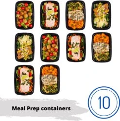 Meal Prep Bakjes - 10 Stuks - 1 Compartiment - Lunchbox - Diepvriesbakjes - Vershoudbakjes - Plastic Bakjes Met Deksel - Magnetron Bakjes Met Deksel - Meal Prep - Vershouddoos - 1L - BPA Vrij -Thuis Opslag Winkel 1195x1200 10