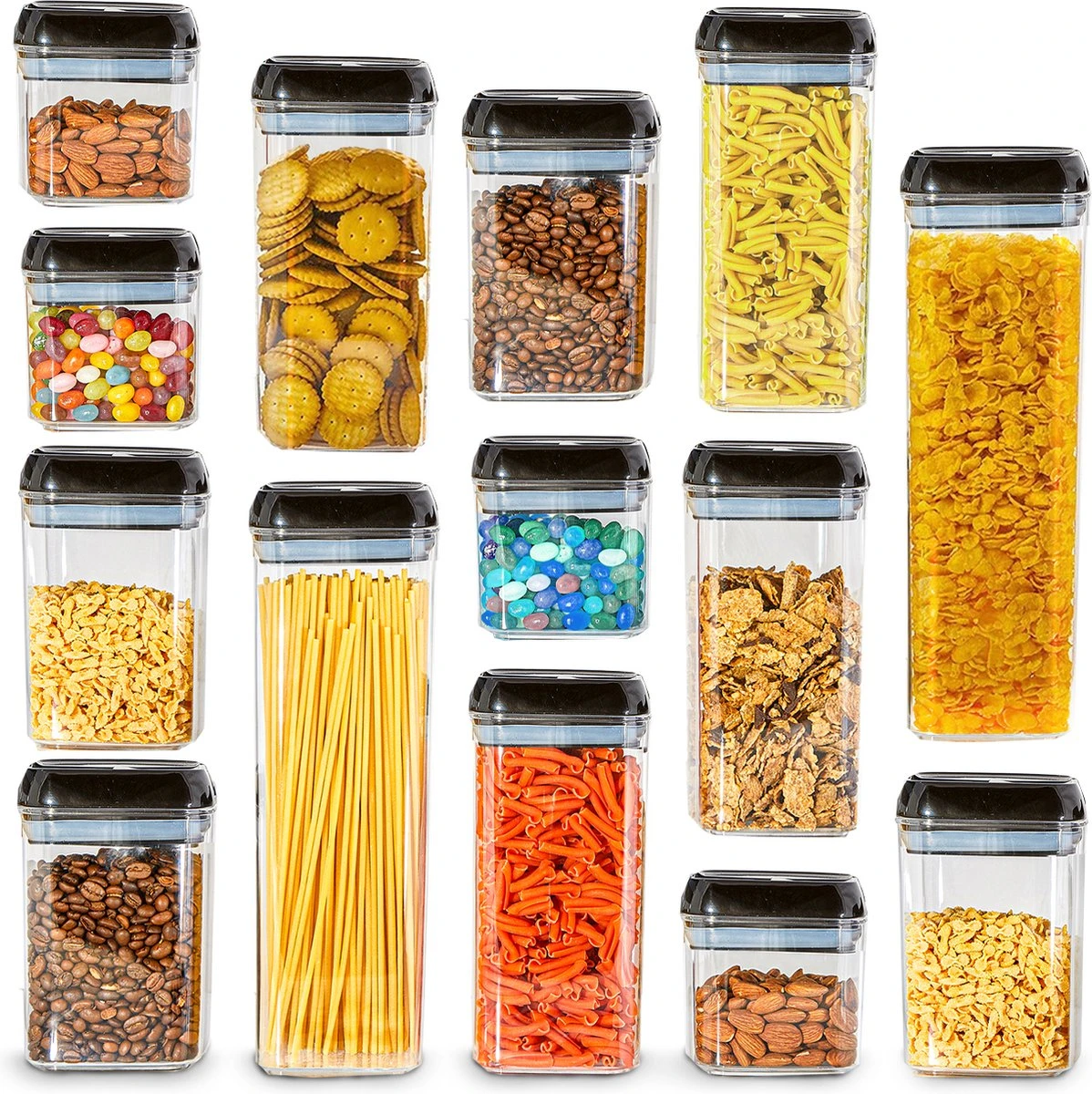 KitchenBrothers Voorraadpotten - 14 Stuks - Luchtdicht - Herschrijfbare Labels - Kunststof 7 KitchenBrothers Voorraadpotten - 14 Stuks - Luchtdicht - Herschrijfbare Labels - Kunststof - Afbeelding 7