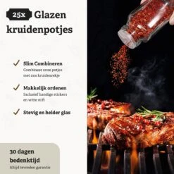 25 Glazen Kruidenpotjes Met Strooideksel - Vierkante Kruidenstrooier - Complete Set Met Stickers, Trechter En Stift -Thuis Opslag Winkel 1199x1200 10