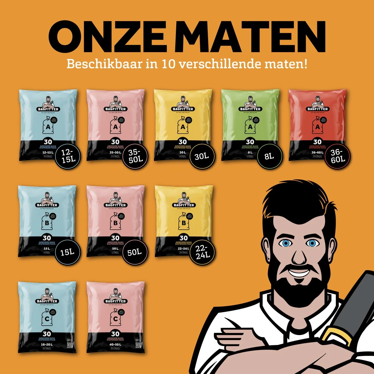 BagFitter Blauw C 18L Tot 20L Vuilniszak Met Trekband Van 100% Gerecycled Plastic - 68cm X 46cm - 30 Stuks - 18-20 Liter - Vuilniszakken - Afvalzakken - Prullenbakzakken Geschikt Voor O.a. Homra Sparq, Maxer En Stephs 6 BagFitter Blauw C 18L Tot 20L Vuilniszak Met Trekband Van 100% Gerecycled Plastic - 68cm X 46cm - 30 Stuks - 18-20 Liter - Vuilniszakken - Afvalzakken - Prullenbakzakken Geschikt Voor O.a. Homra Sparq, Maxer En Stephs - Afbeelding 6