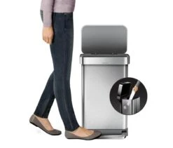 Simplehuman Rectangular - Prullenbak - 55 Liter Inhoud - Met Soft Close Deksel - RVS -Thuis Opslag Winkel 1200x1027 2