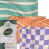 BROODNODIG® - Bijenwas Wraps (Bijenwas Doek) - Set Van 4 - 1S, 2M, 1L - Foodwrap - Beeswax Wraps - Bee Wrap - Beewax - Bijenwasdoek - Zero Waste - Duurzaam Cadeau - Herbruikbaar Boterhamzakje