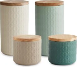 Springlane Keramiek Voorraadpotten Mint - Set 4-delig