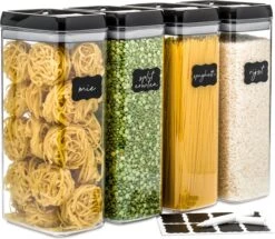 Stosh Voorraadpotten - Snoeppot - Voorraadbussen - Vershouddoos - 4 Stuks - 3.2L - BPA Vrij - Kunststof