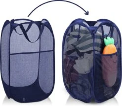 Allsa Wasmand - Opvouwbare Wasmand - 70 L - Extra Opbergvak - Stevig - Blauw -Thuis Opslag Winkel 1200x1046 1