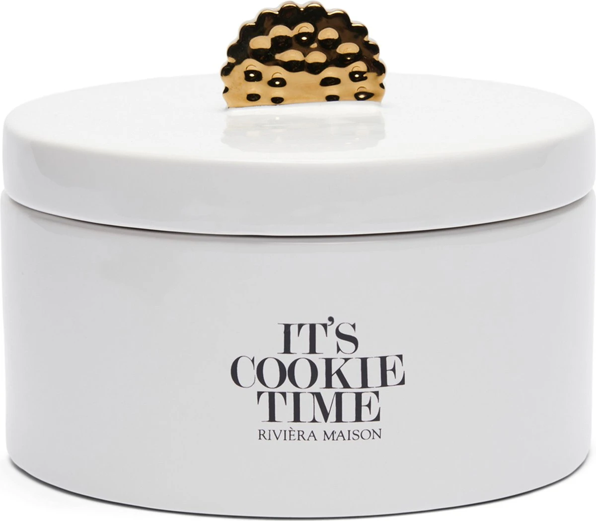 Riviera Maison Voorraadpot Met Deksel, Koekjestrommel - It's Cookie Time Storage Jar - Wit - Porselein 1 Riviera Maison Voorraadpot Met Deksel, Koekjestrommel - It's Cookie Time Storage Jar - Wit - Porselein
