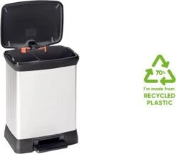 Curver Decobin Duo Prullenbak Afvalscheider - 10L + 18L - Metallic -Thuis Opslag Winkel 1200x1052