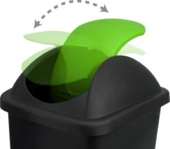 Deuba Vuilnisbak Met Klapdeksel – 60Liter Kunststof – Zwart Groen -Thuis Opslag Winkel 1200x1056 2