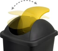 Deuba Vuilnisbak Met Klapdeksel – 60Liter Kunststof – Zwart Geel -Thuis Opslag Winkel 1200x1056 3