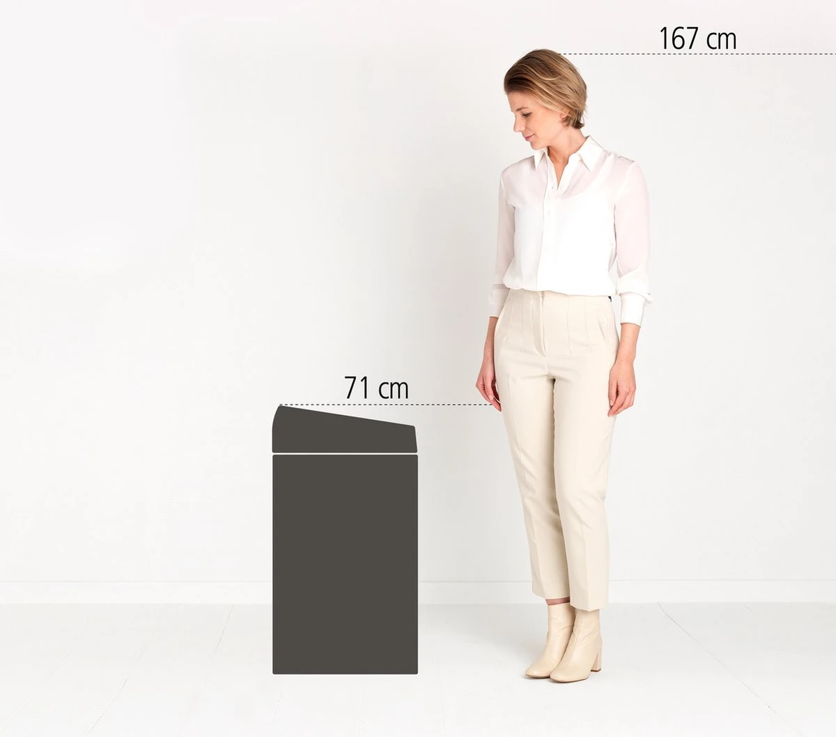 Brabantia Touch Bin Prullenbak - 60 L - Soft Beige 5 Brabantia Touch Bin Prullenbak - 60 L - Soft Beige - Afbeelding 5